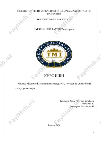 moliyaviy tahlil — DOCX