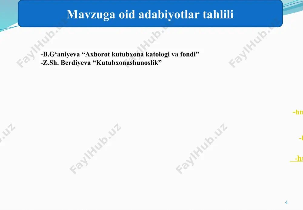 maktab kutubxonasining ish samaradorligini oshirish - Page 4