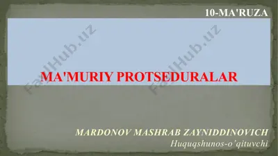 ma'muriy protseduralar — PPTX