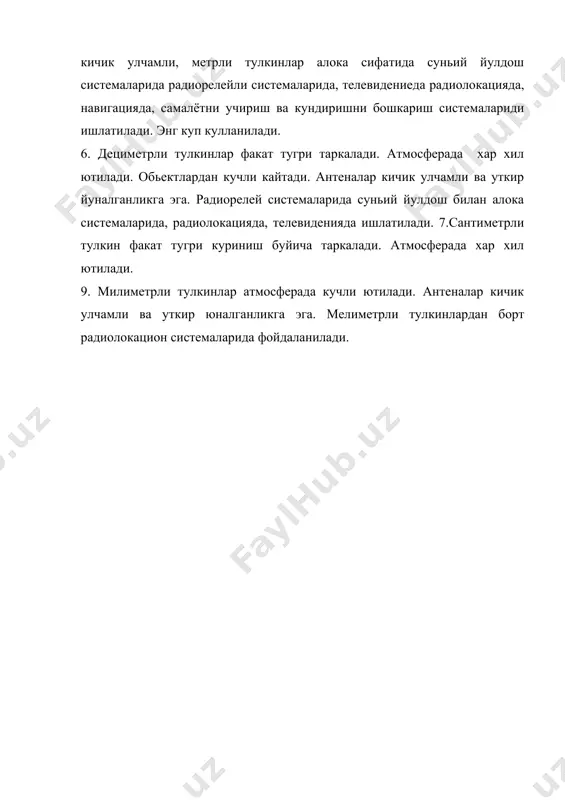 асосий радиосигналлар. радиотулкинларнинг классификацияси. радиотулкинларнинг атмосферада таркалиши. - Page 5