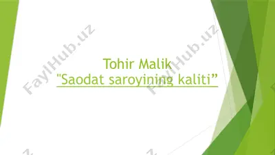 saodat saroyining kaliti — PPTX