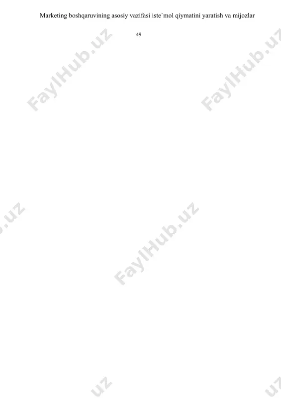 iste’mol qiymati va munosabatlarni yaratish uchun kompaniyaning boshqa bo’limlari bilan hamkorlikda ishlashlari kerak. ta`minotchilar mijozlar uchun qiymat yaratishda marketologlar kompaniyaning iste’mol qiymatini yetkazib berish tarmog’ida boshqa firmalar bilan hamkorlikda ishlashlari kerak. marketing vositachilar kompaniyasi, targ’ib qilib sotish, va pirovard xaridorga o’z maxsulotlarning tarqatishda yordam beradi. ular sotuvchi, tarqatish firmalari, marketing xizmatlari agentliklari va moliyaviy vositachilarning o’z ichiga oladi. vositachi kompaniya mijozlar topish yoki ularga savdo qilishda yordam beradigan taqsimot kanalidagi firmadir. bu kompaniyadan mol sotib olish va uni biznes yoki pirovard xaridorlarga sotish bilan shug`ullanadigan ulgurji va chakanchilarni o’z ichiga oladi. vositachilarni tanlash va uar bilan hamkorlik qilish oson emas. ular endi “walmart”, “target”, “home depot”, “costco” va “best buy” kabi yirik va o`sib kelayotgan vositachi tashkilotga duch kelishadi. ushbu tashkilotlar tez-tez shartlarini aytib, xatto katta bozorlardan kichikroq ishlab chiqaruvchilari yopish uchun yetarli kuchga ega. tovarlarni tarqatish firmalari kompaniyalarga ishlab chiqarish nuqtasidan boshlab so`nggi manzilgacha tovarlarni saqlash va ularni yetkazib …
