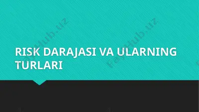 risk darajasi va ularning turlari — PPTX