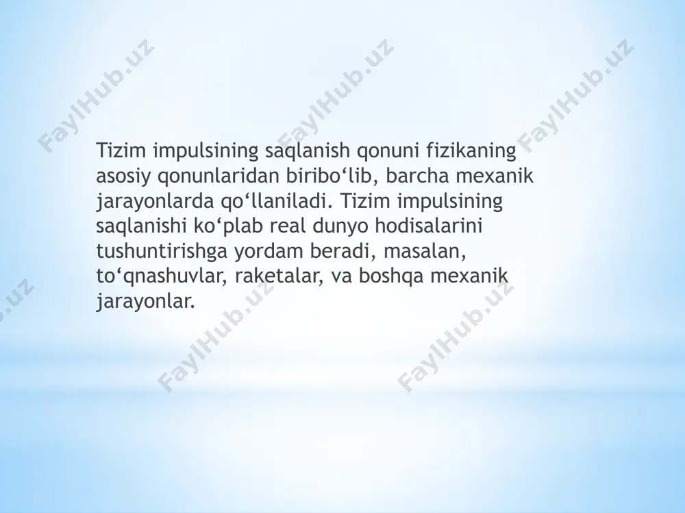 tizim impulsining saqlanish qonuni fizikasi - Page 4