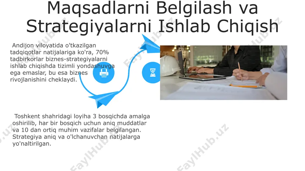faqiyat ko'rsatkichiga erishgan. "amalga oshirish rejasini tuzuvchi" metodologiyasi 7 bosqichdan iborat bo'lib, har bir bosqichda aniq metrikalar va baholash ko'rsatkichlari qo'llaniladi, natijada farg'ona vodiysi loyihalarining muvaffaqiyat darajasi 85% ni tashkil etadi. amalga oshirish rejasini tuzuvchi muammolarni hal qilishda moslashuvchanlik muammolarni hal qilishda 3 dan ortiq yechimni ko'rib chiqish, masalan, 5w2h tahlili yordamida, samarqanddagi loyihalarda qo'llanilgandek, moslashuvchanlikni ta'minlaydi. noto'g'ri yechimlarning 20% dan ortig'i moslashuvchan bo'lmagan yondashuvlar tufayli yuzaga keladi; shuning uchun, toshkentdagi tajribalar ko'rsatadiki, moslashuvchanlik muvaffaqiyatning kalitidir. noto'g'ri yechimlarning 20% dan ortig'i moslashuvchan bo'lmagan yondashuvlar tufayli yuzaga keladi; shuning uchun, toshkentdagi tajribalar ko'rsatadiki, moslashuvchanlik muvaffaqiyatning kalitidir. e'tiboringiz uchun rahmat @taqdimot_robot image5.jpg image6.jpg image7.jpg image8.jpg image9.jpg image10.jpg image11.jpg image12.jpg image13.jpg image14.jpg image15.jpg image16.jpg image17.jpg image18.jpg image19.jpg image1.jpeg image2.jpeg image3.jpeg image4.jpeg