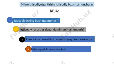 mikroiqtisodiyotga kirish - iqtisodiy bazis tushunchalar — PPTX