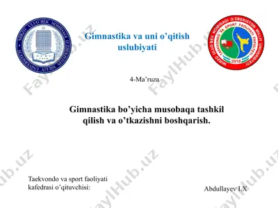 gimnastika va uni o’qitish uslubiyati — PPTX