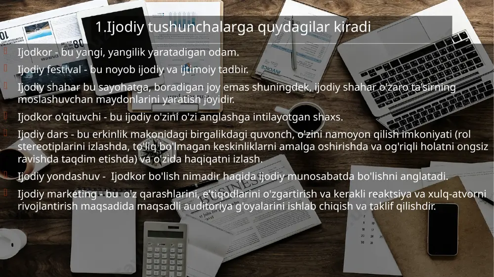 lashtirasiz va o'lchov guruhlarini mahsulot ustalariga tayinlaysiz. mahsulot o'lchamlari kombinatsiyasi mahsulot variantlari qanday aniqlanishini aniqlaydi. mahsulot variantlari buyumlar deb ham ataladi. buyum - bu xizmat bilan bir xil bo'lmagan moddiy mahsulot versiya - bu mahsulotning bir nechta versiyalarini ta'minot zanjiri bo'ylab saqlash va kuzatishga yordam berish uchun mo'ljallangan mahsulot hajmi. mahsulot o'lchamlari - bu mahsulot variantini aniqlashga xizmat qiluvchi xususiyatlar. mahsulot variantlarini aniqlash uchun mahsulot o'lchamlari kombinatsiyasidan foydalanishingiz mumkin. mahsulot variantini yaratish uchun mahsulot ustasi uchun kamida bitta mahsulot hajmini belgilashingiz kerak. 4.ijodiy mahsulotda dizayn markazligi, dizayn investitsiyalari va innovatsiyalar samaradorligi. ijodiy mahsulotlarni loyihalash oson emas. aks holda, har bir mahsulot ajoyib bo'lar edi. sizning yangi mahsulotingiz foydalanuvchilarga haqiqiy qiymatni taqdim etishi, moliyaviy jihatdan qulay bo'lishi va foydalanuvchilaringizni shunchalik xursand qilishi kerakki, ular doimo undan foydalanadilar va bu haqda boshqalarga tez-tez aytib berishadi. ijodiy mahsulotlarning xususiyatlarini tushunib oling, nima uchun mahsulotlar muvaffaqiyatsizlikka uchraydi va bu haqda nima qilish mumkin. biznes …