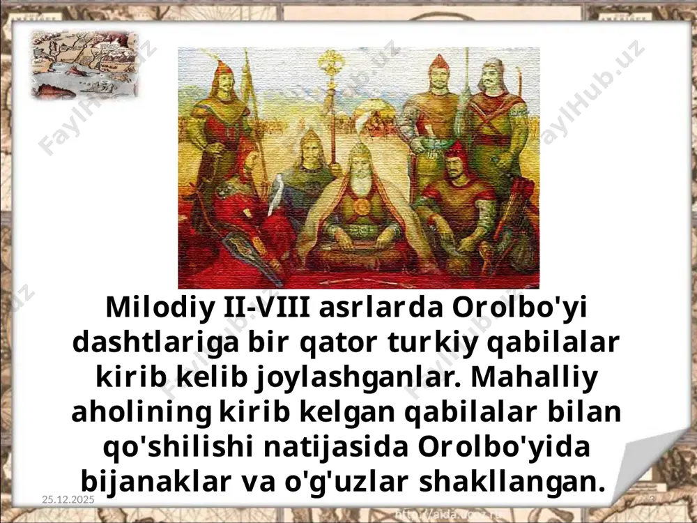 gan edi. 1809-yilda amudaryo, quvondaryo va orol dengizi atrofida yashovchi qoraqalpoqlar xonlikka bo'ysundirildi. 1810-1811-yillarda esa yangidaryo atrofida yashovchi qoraqalpoqlar ham tobe etildi. 26.06.2020 15 image2.jpeg image3.jpeg image4.jpg image5.jpeg image6.jpeg image7.jpeg image8.jpeg image9.jpeg image10.jpeg image11.jpeg image12.jpeg image13.jpeg image14.jpg image15.png image16.jpeg image17.jpeg image1.jpeg