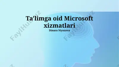 microsoft ta'lim xizmatlari — PPTX