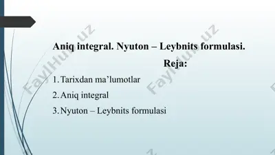 aniqintegral.nyuton–leybnitsformulasi — PPTX