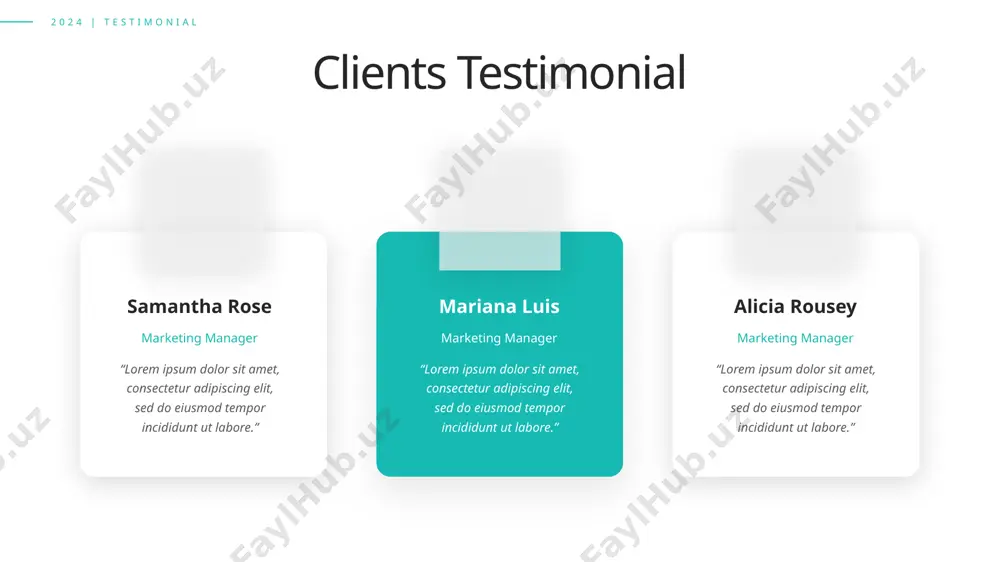 por incididunt.” “lorem ipsum dolor sit amet, consectetur adipiscing elit, sed do eiusmod tempor incididunt.” customer testimonial ‹#› 2024 | testimonial “lorem ipsum dolor sit amet, consectetur adipiscing elit, sed do eiusmod tempor incididunt ut labore et dolore magna.” great product ! m. evelin ceo “lorem ipsum dolor sit amet, consectetur adipiscing elit, sed do eiusmod tempor incididunt ut labore et dolore magna.” great product ! j. david ceo “lorem ipsum dolor sit amet, consectetur adipiscing elit, sed do eiusmod tempor incididunt ut labore et dolore magna.” great product ! d. brooks ceo people saying about us ‹#› 2024 | testimonial selena magda ceo “lorem ipsum dolor sit amet, consectetur adipiscing elit, sed do eiusmod tempor.” julia mendez ceo “lorem ipsum dolor sit amet, consectetur adipiscing elit, sed do eiusmod tempor.” amelia zaid ceo “lorem ipsum dolor sit amet, consectetur adipiscing elit, sed do eiusmod tempor.” customer testimonial lorem ipsum …