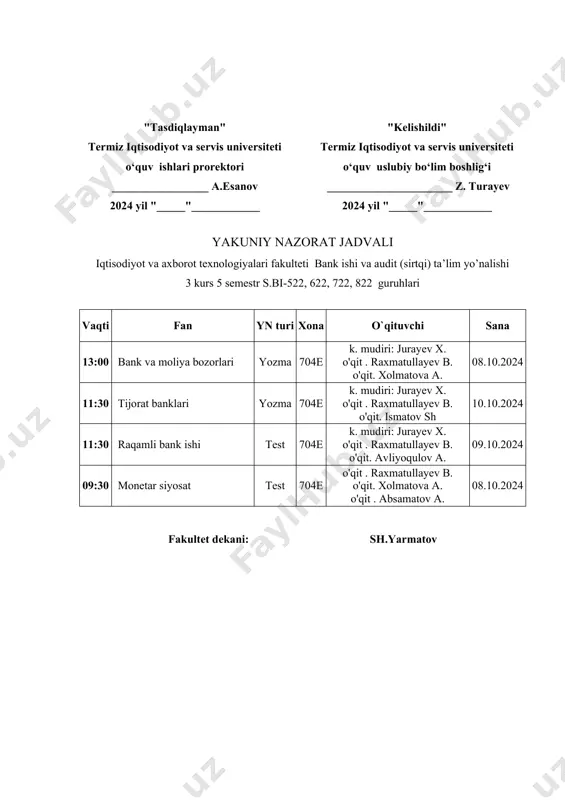 yakuniy nazorat jadvali - Page 2