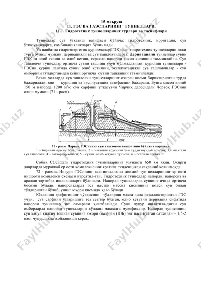 гидротеxник туннеллар — DOC