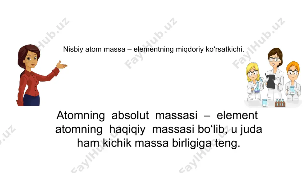 atomlarning o‘lchami.nisbiy va absolut massa - Page 5
