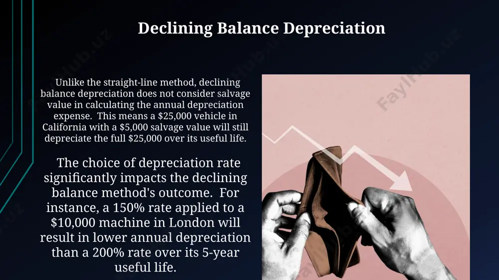 ciation methods, like the double-declining balance method, allow for larger deductions in the early years of an asset's life, potentially resulting in significant tax savings for a company in new york during its first 5 years of operation. why is depreciation important? accurate depreciation calculations, crucial for a company like tesla in fremont, california, are essential for obtaining accurate net income figures, influencing investor decisions and securing loans based on a company's true financial health. depreciation impacts a firm's profitability, which is why a small business in london, uk, with annual revenue of £250,000, needs to carefully manage its depreciation schedules to avoid overstating profits and attracting unnecessary tax scrutiny. what is depreciation? depreciation is the systematic allocation of an asset's cost over its useful life, for example, a $50,000 machine in a new york factory might be depreciated over 10 years, reducing its book value by $5,000 annually. the …