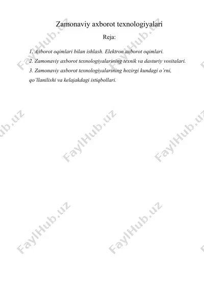 zamonaviy axborot texnologiyalari — DOC