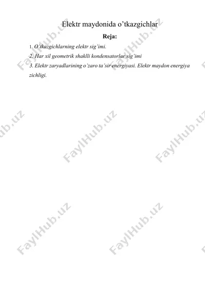 elektr maydonida o’tkazgichlar — DOCX