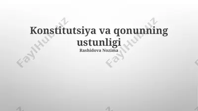 konstitutsiya va qonunning ustunligi — PPTX