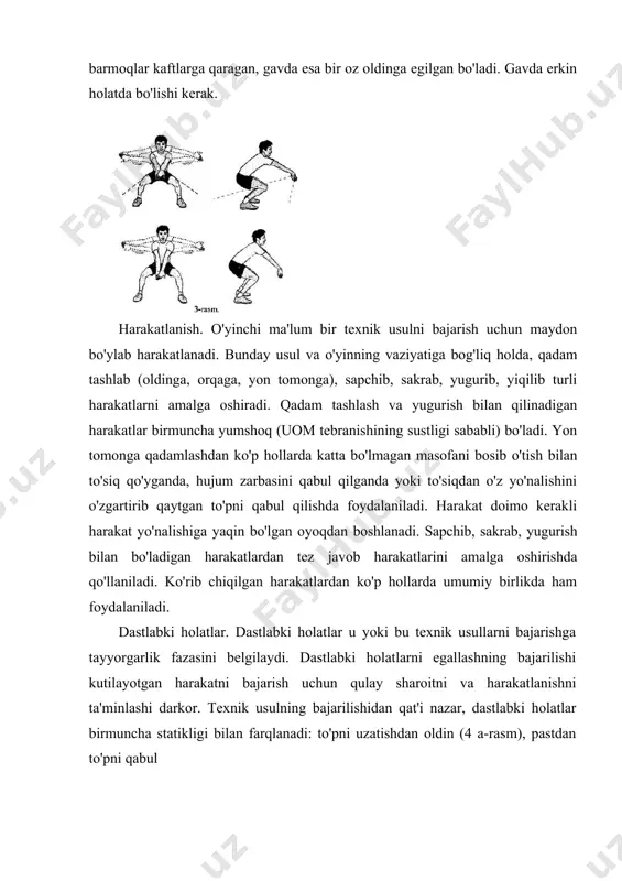 a keltiriladi. to'pni: tayanch holatdan ikki qo'llab, sakrab ikki qo'llab, sakrab bir qo'llab, orqaga yiqilib turib ikki qo'llab uzatish mumkin. oxirgi usuldan voleybolda kamdan-kam, keskin holat yuzaga kelganda foydalaniladi. yo'nalishi bo'yicha to'p uzatishlar (to'p uzatuvchiga nisbatan) quyidagicha bo'ladi: oldinga, o'z ustiga, orqaga. uzunligi bo'yicha: uzun - zonalar osha; qisqa - zonadan zonaga; qisqartirilgan - zona doirasida. balandligi bo'yicha: baland -2m dan yuqori, o'rtacha -2m gacha, past - 1 m gacha. yuqoridagi ko'rsatkichlarga bog'liq holda to'pga sekin, tez va katta tezlanish beriladi. to'pni to'rga yaqin - 0,5 m gacha va uzoq - 0,5 m dan ortiq masofada berish mumkin. to'pni uzatish texnikasi dastlabki holat, qo'lning to'pga qarama-qarshi harakati, amortizatsiya va to'pni yo'naltirishdan iborat bo'ladi. dastlabki holatdan to'p tomon harakatlangandan so'ng voleybolchi vertikal holatda, oyoqlarining bukilish darajasi to'p yo'nalishining balandligiga va uchish tezligiga bog'liq holda, oyoq kafflari parallel yoki bir oyoq (asosiy qo'lga nisbatan qarama-qarshi) bir oz oldinda bo'ladi. qo'llar oldinga chiqariladi, …