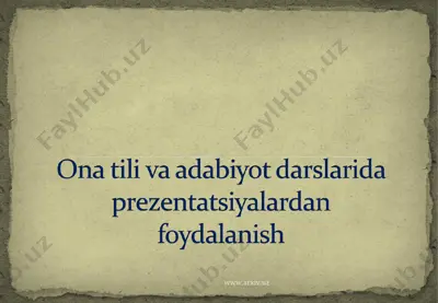 mohlaroyim nodira — PPT