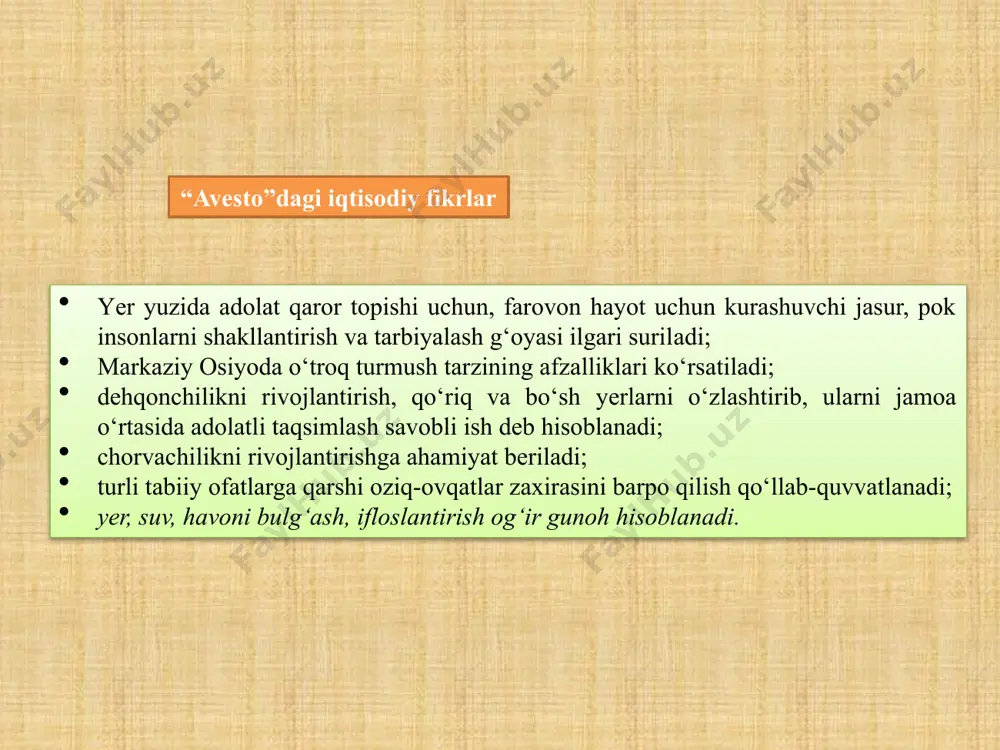 gi g‘oyalar ilgari surilgan. asosiy g‘oyalari mamlakat tomonidan taqiqlovchi qonunlarga amal qilmaslikni taklif etgan, aynan qonunlarni haddan tashqari ko‘pligi xalqni kambag‘alla-shuviga olib kelishini ta‘kidlagan; insoniyat avvalgi majburiyatlaridan voz kechishi, oddiy tabiiy hayotga qaytishi, ya’ni inson ibtidoiy davrga qaytishi, yangi mehnat qurollaridan foydalanmasligi zarurligi ta’kidlangan. “daosizm” (aynan yo’l) (miloddan avvalgi iv asr) lyao-szi asoschisi qadimgi yunonistondagi iqtisodiy ta’limotlar qadimgi gretsiya (yunoniston)da ijtimoiy-iqtisodiy hayotning hamma jabhalarida quldorlik bevosita ishlab chiqaruvchilarni ekspluatatsiya qilishning asosiy shakliga aylangan edi. yunonistondagi dastlabki iqtisodiy g‘oyalar gomer va gesiad asarlarida ilgari surilgan. dastlabki iqtisodiy g‘oyalar (miloddan avvalgi 8-7 asrlar) namoyondalari gomer gesiad iliada odisseya mehnat qonunlari iqtisodiyotning natural xo‘jalik konsepsiyasi ilgari surilgan. dehqonchilik munosabatlari ulug‘langan; qullar mehnatidan foydalanish ko’rsatilgan. qadimgi yunonistondagi iqtisodiy g‘oyalarning ijtimoiy-iqtisodiy va huquqiy jihatdan shakllanishiga o‘sha davr namoyondalaridan ksenofont, platon, aristotellarning iqtisodiy qarashlari katta ta’sir ko‘rsatdi. xususan, «ekonomiya» so‘zi («oykonomiya»: «oykos»-uy, xo‘jalik va «nomos» - qonun, qoida) tom ma’noda uy xo‘jaligi to‘g‘risida qoida mazmuniga ega …