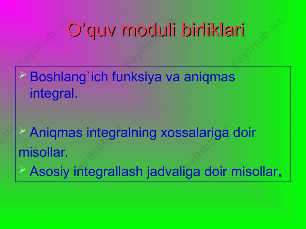 boshlang‘ich funksiya va aniqmas integral - Page 2