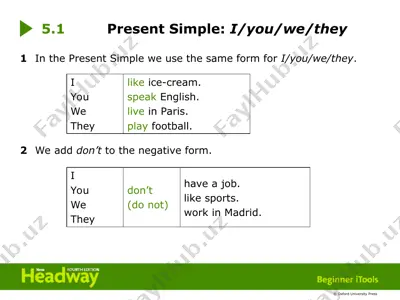 present simple: i/you/we/they — PPT
