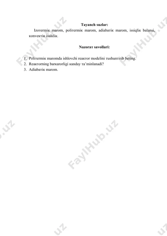 adiabatik va politermik ravishda ishlovchi reaktorlar - Page 5