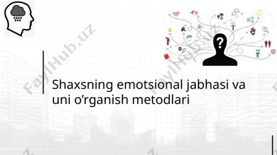 shaxsning emotsional jabhasi va uni o’rganish metodlari — PPTX