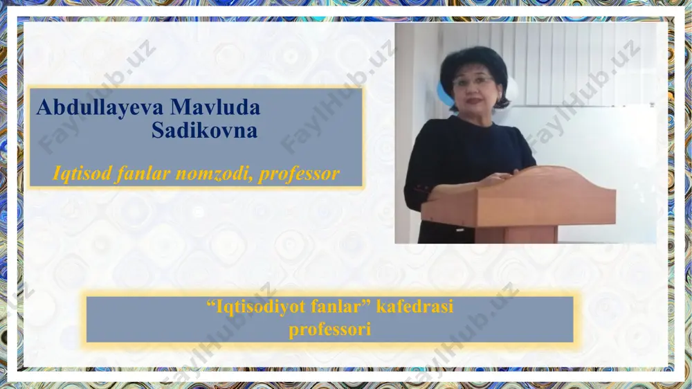 uyg‘unlikda, bir-biri bilan qo‘shilgan tarzda ta’sir ko‘rsatadi. makroiqtisodiy darajada iqtisodiy o‘sishning asosiy qiymat ko‘rsatkichlari quyidagilar hisoblanadi: yaim yoki milliy daromadning mutlaq hajmining o‘sish sur’ati; yaim yoki milliy daromadning aholi jon boshi hisobiga to‘g‘ri keladigan miqdorining o‘sish sur’ati; yaim (imm) yoki milliy daromadning iqtisodiy resurs xarajatlari birligi hisobiga to‘g‘ri keladigan miqdorining o‘sish sur’ati. iqtisodiy o‘sishni aniqlashda har uchala ko‘rsatkichdan ham foydalanish mumkin, lekin ularning ahamiyati turlicha. ishlab chiqaruvchi kuchlar rivojlanish darajasi quyidagi ko‘rsatkichlar bilan tavsiflanadi: a) ishlab chiqarish vositalari va texnologiyaning rivojlanish darajasi; b) xodimning malakasi va tayyorgarlik darajasi; d) ishlab chiqarishning moddiy va inson omillari nisbati; e) mehnat taqsimoti, ishlab chiqarishning tashkil etilishi, ixtisoslashtirilishi va koperatsiyasi. makroiqtisodiy darajada iqtisodiy o‘sishning asosiy qiymat ko‘rsatkichlari quyidagilar hisoblanadi: yaim yoki milliy daromadning mutlaq hajmining o‘sish sur’ati; yaim yoki milliy daromadning aholi jon boshi hisobiga to‘g‘ri keladigan miqdorining o‘sish sur’ati; yaim (imm) yoki milliy daromadning iqtisodiy resurs xarajatlari birligi hisobiga to‘g‘ri keladigan miqdorining o‘sish …