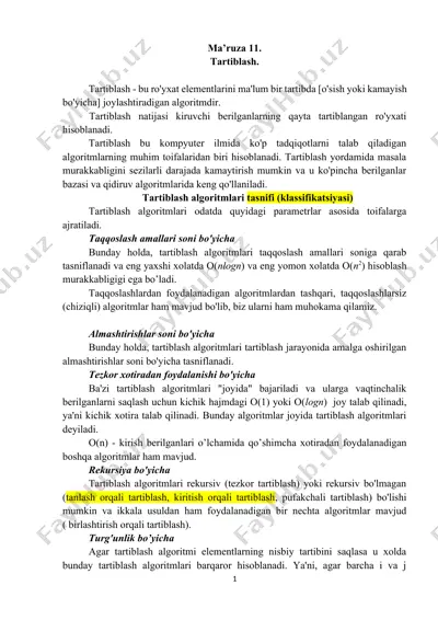 tartiblash algoritmlari — DOCX