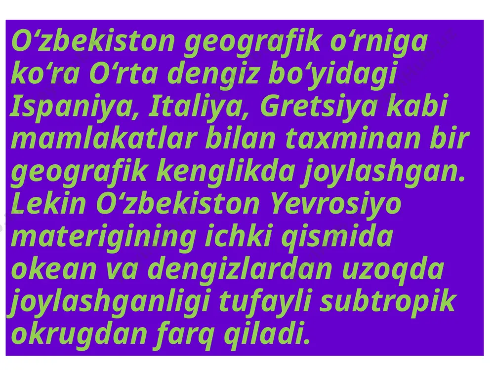o‘zbekistonning tarixiy geografik o‘rni va tabiiy iqlim sharoitlari - Page 5