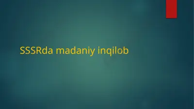sssrda madaniy inqilob — PPTX