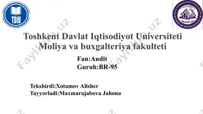 auditning mohiyati, uning maqsadi va vazifalari — PPTX