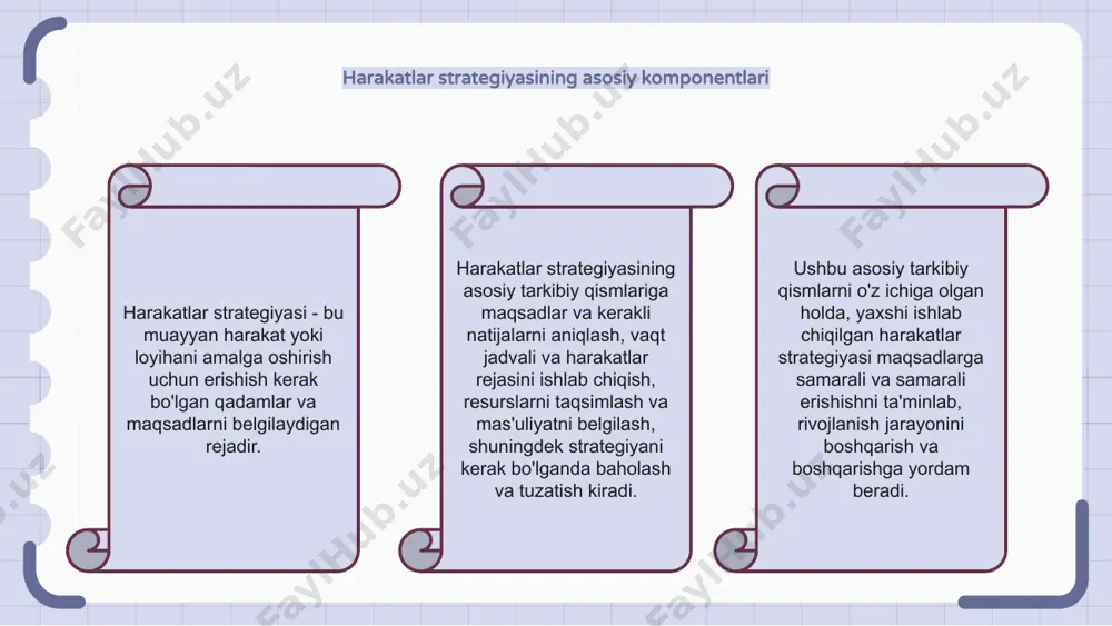 strategiyasini tashkilotning umumiy maqsad va vazifalari bilan muvofiqlashtirish muhimdir. shunday qilib, tashkilotlar rivojlanishga yaxlit va muvaffaqiyatli yondashuvni ta'minlashi mumkin. e'tiboringiz uchun rahmat