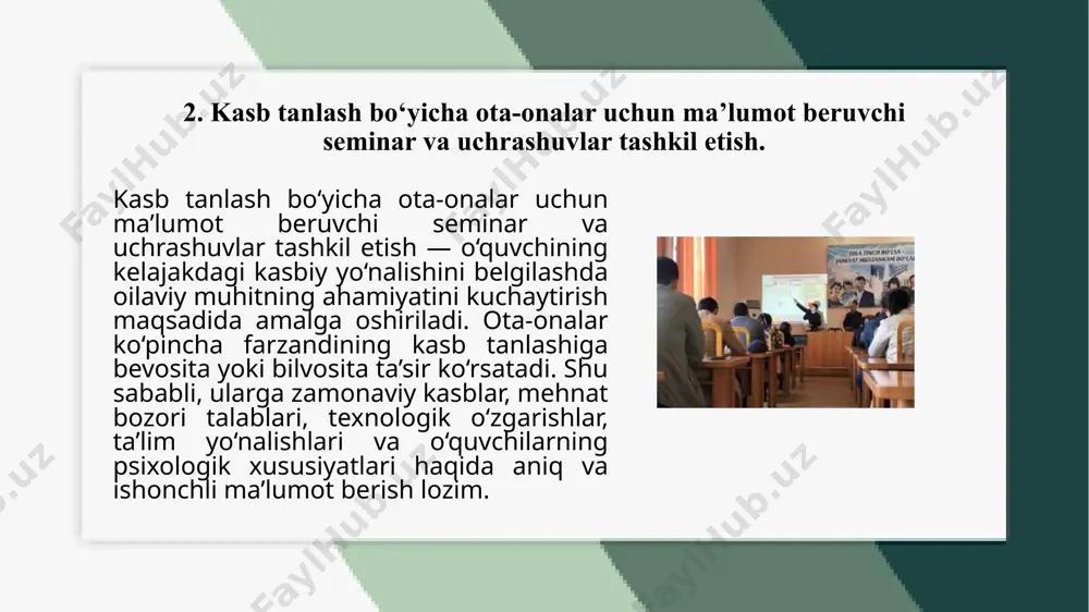 oʻquvchilarni kasb-hunarga yoʻnaltirish, ota-onalar bilan ishlash boʻyicha yoʻl xaritasi - Page 5