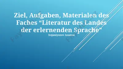 literatur des landes der erlernenden sprache — PPTX