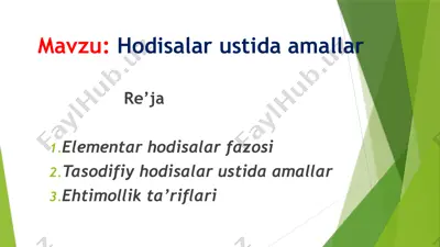 hodisalar ustida amallar — PPTX