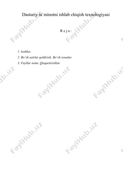 dasturiy ta`minotni ishlab chiqish texnologiyasi — DOC