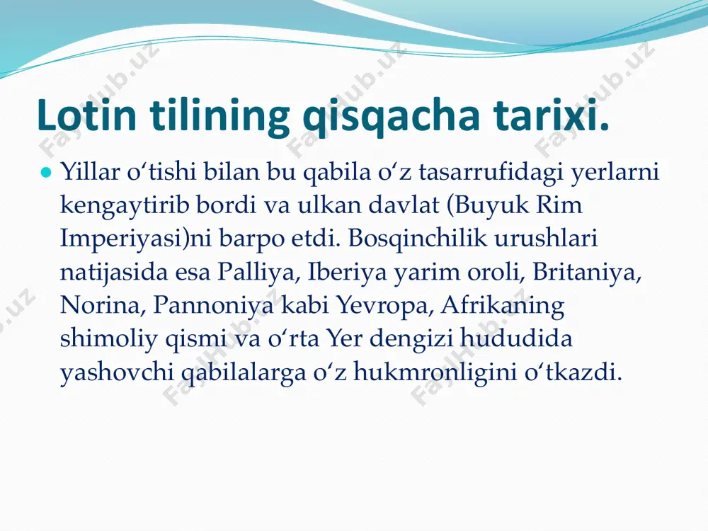 lotin tilining qisqacha tarixi - Page 5