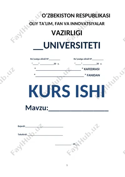 kurs ishi: sifat analizi — DOCX