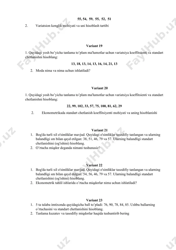 ekonometrika fanidan yakuniy savollar - Page 5