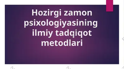 hozirgi zaman psixologiyasining ilmiy tadqiqot metodlari — PPTX