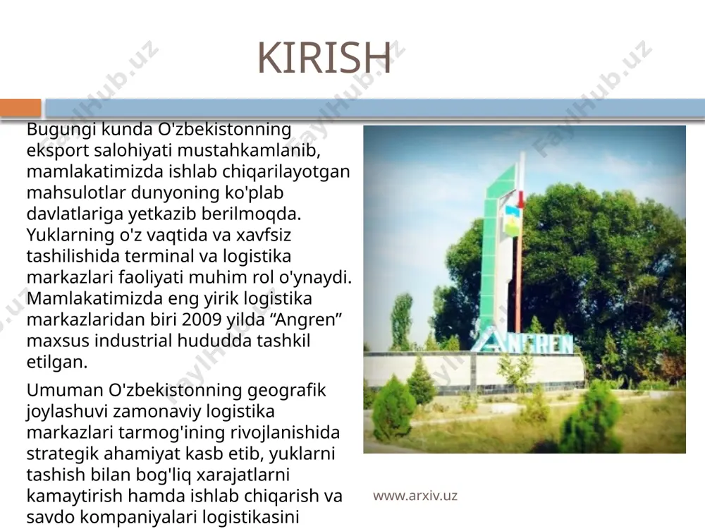 ha "olmaliq kmk" aj "angren quvur zavodi" unitar korxonasi 2013 yilda toshkent viloyatining "angren" maxsus industrial zonasida barpo etildi. korxonaning loyihaviy quvvati yiliga 8000 tonnani tashkil etadi. asosiy xom ashyosi hisoblanadigan, tarkibida 99,99% metallga ega bo’lgan mis katodi (gost 546) markaziy osiy mintaqasidagi yirik konchilik-qayta ishlash korxonalaridan biri hisoblanadigan "olmaliq kmk" aj tomonidan yetkazib beriladi. ishlab chiqariladigan mahsulot eksportga (90%), hamda ichki bozorga (10%) chiqarishga mo’ljallangan. www.arxiv.uz “angren quvur zavodi” www.arxiv.uz angren maxsus industrial zonasi turli mis quvurlar dinametrli mis quvurlar ishlab chiqaruvchi zavod ishga tushirildi. vazirlar mahkamasining bu haqidagi tegishli qarori 29 may kuni o’zbekiston prezidenti islom karimov tomonidan imzolangan. loyxa qiymati 35,48 million dollorga teng bo’lib, u “olmaliq kon-metallurgiya kombinati” oaj ning 10,28million dollarlik o’z mablag’lari va “ipateka bank”ning umumiy summasi 25,20 million dollarga teng bo’lgan kreditlari xisobiga amalga oshirildi. yangi tashkil etiladigan “angren quvur zavodi”ning 9,67 million dollarlik texnalogik asbob-uskunalari xitoyning jiangsu xingrong high tech co., ltd …