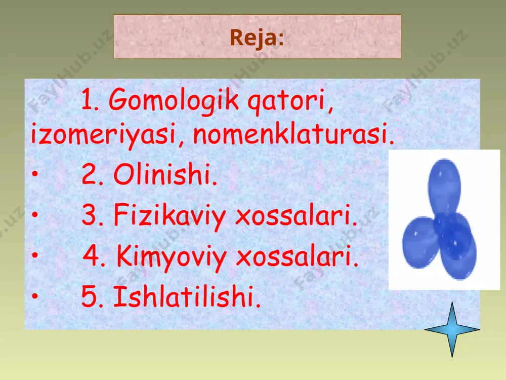 san, izopеntan, propanlarning bromlash, xlorlash, nitrolash, sulfoxlorlash, sulfolash rеaktsiyalari tеnglamalarini yozing. rеaktsiya mеxanizmini ko`rsating. mеtilpropandan qanday yo`l bilan 1-brom-2,2,3,3-tеtramеtilbutan olish mumkin? e’tiboringiz uchun raxmat! c h c h 3 h 3 c c h 2 c c h 3 c h 3 c h 3 c h h h h c h h h h c h c h 3 h 3 c c h 2 c c h 3 c h 3 c h 3 c h 3 c h c h c h c h 3 c h 3 c h 3 c h 3 c c h 3 c h 3 c h 3 c h 3 h 3 c c h c h c h 3 c 2 h 5 c h 3 h 3 c c h 2 c h 2 c h 3 h 3 c c h c h 3 c h 3 …