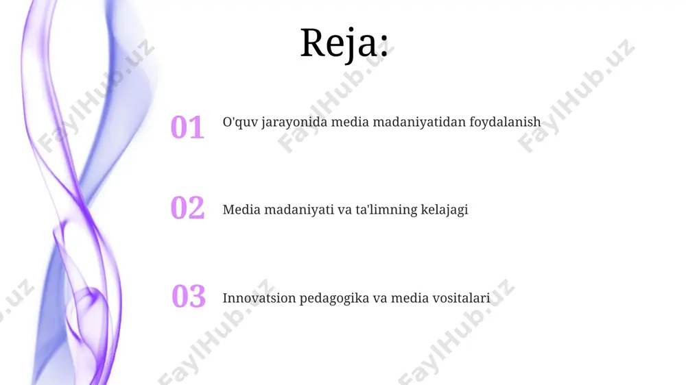ng faol ishtiroki va tushunchalarni chuqurroq egallab olishini 20% ga oshirishi mumkin. interaktiv o'quv muhiti yaratuvchi texnologiyalar o'quv platformalari orqali onlayn hamkorlik vositalari (masalan, google docs, microsoft teams) o'quvchilar o'rtasida 5 dan ortiq fikr almashish imkoniyatini yaratish bilan birga, real vaqtda hamkorlikni ta'minlaydi. interfaol o'quv muhitini yaratishda vr/ar texnologiyalari 360° video va 3d modellardan foydalanish imkoniyatini beradi, bu esa o'quv jarayonini yanada jonli va qiziqarli qiladi. e'tiboringiz uchun rahmat @taqdimot_robot image4.jpg image5.jpg image6.jpg image7.jpg image8.jpg image9.jpg image1.jpeg image2.jpeg image3.jpeg