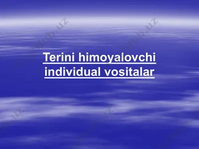 terini himoyalovchi individual vositalar — PPTX