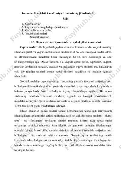 oqova suvlar — DOCX