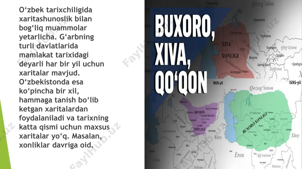 zi ham ijtimoiy-siyosiy hayotning ko‘zgusi sifatida taraqqiyotdan to‘xtamadi. muqimiy davri o‘zbek adabiyotida satiraning yangi bosqichga ko‘tarilishi omillarini adabiyotshunos a. abdug‘afurov quyidagicha sharhlaydi: “o‘zbekiston territoriyasining rossiyaga qo‘shib olinishi natijasida... ikki yoqlama zulmning, adolatsizlikning nihoyatda kuchayib ketishi, kapitalistik munosabatlarning tobora yuzaga chiqa borishi, xalqimizning zulm va adolatsizliklarga qarshi o‘z ozodligi uchun kurashining faollashuvi, hukmron sinflar va tuzumning tartibqoidalaridan noroziligining kundan kunga orta borishi, ikkinchi tomondan... o‘zbek adabiyotida tanqidiy realizm metodining shakllanishiga, bu adabiyotda, ayniqsa, satirik yo‘nalishning keng rivojlanishiga olib keldi.” adabiyotlar: karim shoniyozov. “o’zbek xalqining shakllanish jarayoni”. t., “sharq”, 2001. ahmadali asqarov. “o’zbek xalqining etnogenezi va etnik tarixi”.t., “universitet”, 2007. r.h.murtazayeva. “o’zbekiston tarixi”. t., “o’ajbnt”, 2003. image1.jpeg image2.png image3.jpeg